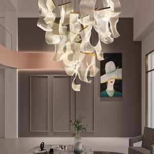 Long DALI Crystal Chandelier LED Pendant Light