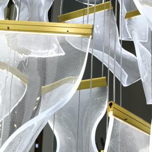 Long DALI Crystal Chandelier LED Pendant Light