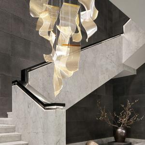 Long DALI Crystal Chandelier LED Pendant Light