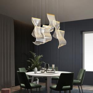 Long DALI Crystal Chandelier LED Pendant Light