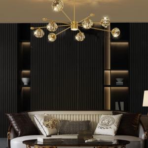 Gold Magic Bean Molecular Chandelier