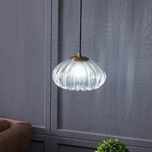Pumpkin Glass Pendant Light Fixture