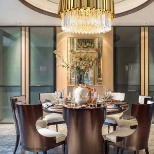 Golden Circular Crystal Chandelier Ceiling Light