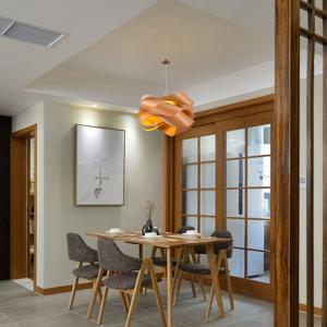Oak Chip Pendant Chandelier Light Fixture