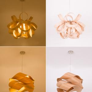 Oak Chip Pendant Chandelier Light Fixture