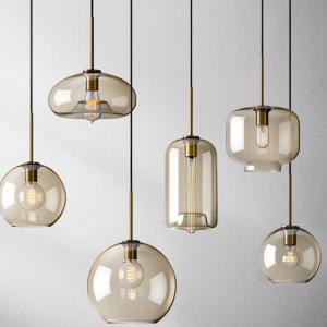 Danish Smoked Glass Drum Pendant Light