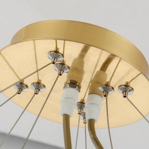Large Luxury Glod Copper Glass Crystal Chandelier