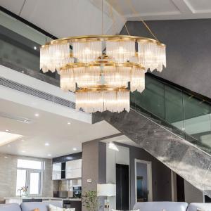 Large Luxury Glod Copper Glass Crystal Chandelier