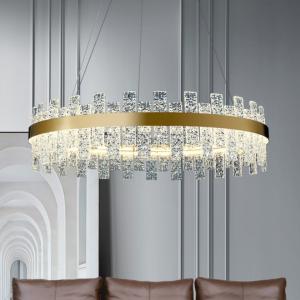 Round Golden Crystal Chandelier