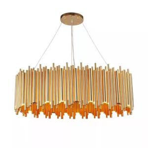 Golden Circular Pendant Chandelier Light