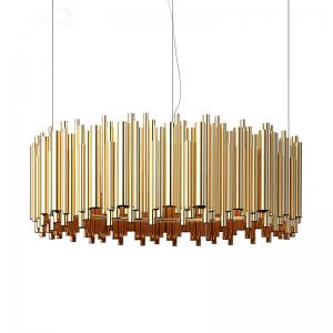 Golden Circular Pendant Chandelier Light