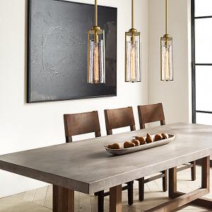 Copper Glass Cylinder Pendant Light