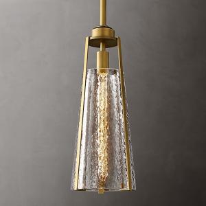 Copper Glass Cylinder Pendant Light