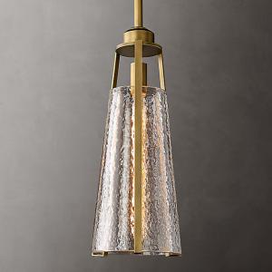 Copper Glass Cylinder Pendant Light