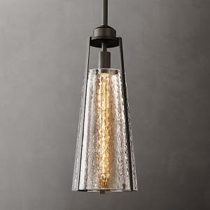 Copper Glass Cylinder Pendant Light