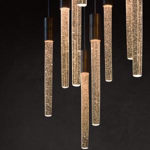 Cylinder Crystal Pendant Chandelier Fixtures 