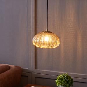 Pumpkin Glass Pendant Light Fixture