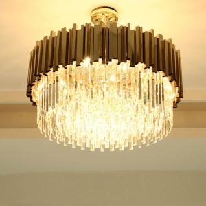 Golden Circular Crystal Chandelier Ceiling Light